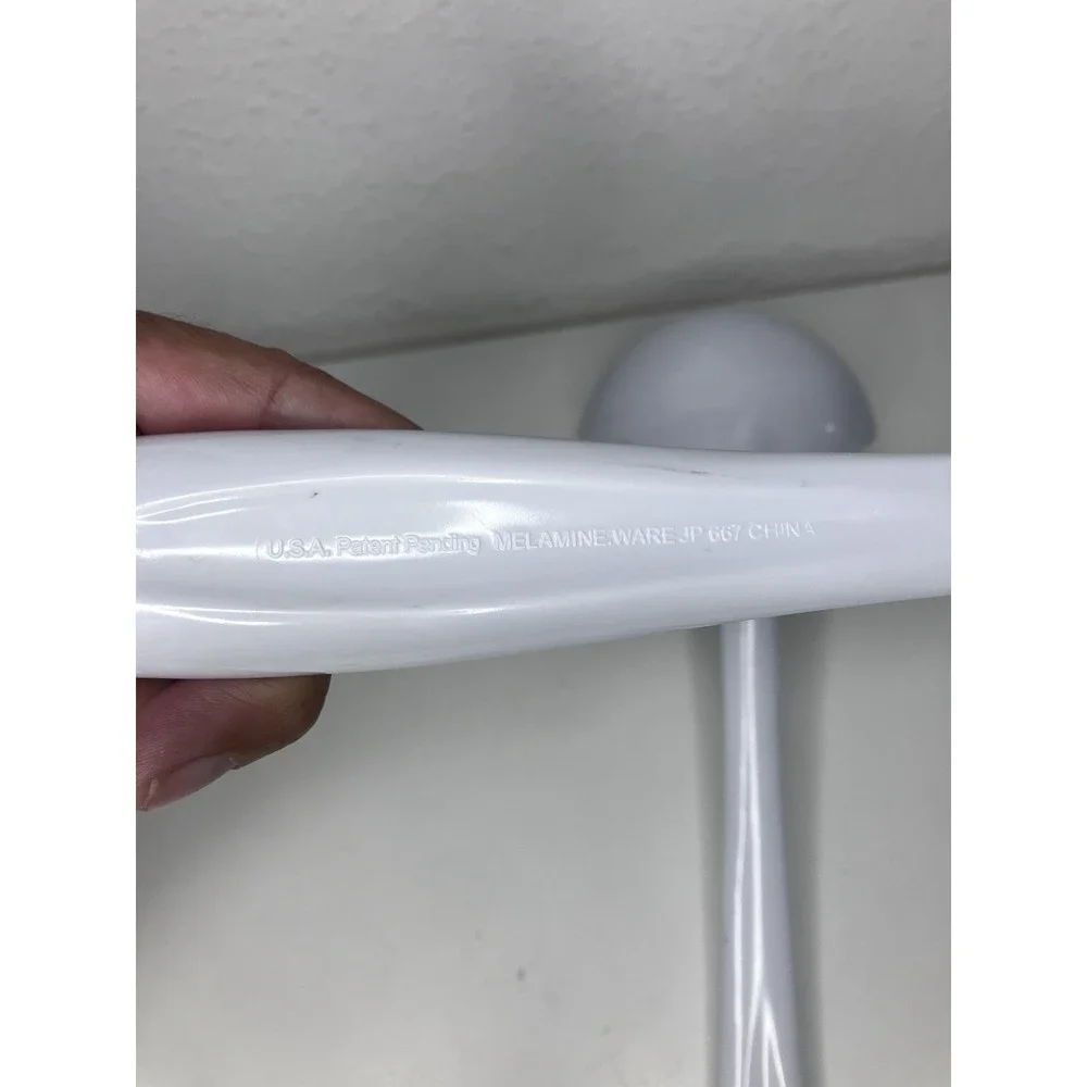 Set of 2 White Cooking‎ Ladles by MELAMINE WARE 660 & 667 Both Over 12
